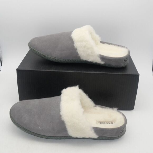 NEW SOREL Nakiska Slide II Women's 12 Suede Lined Slippers Gray Indoor/Outdoor - Picture 2 of 10